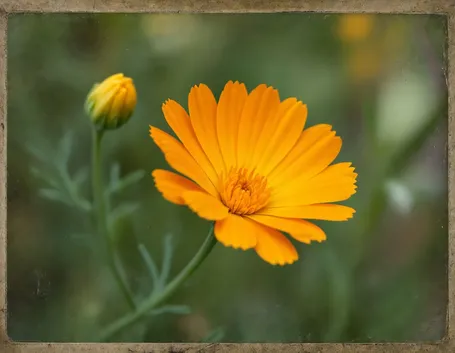 Fiore di colore arancio della calendula