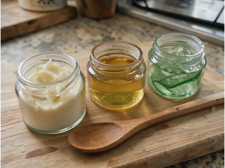 Ingredienti e dosi: karité, olio di mandorle dolci e gel di aloe vera