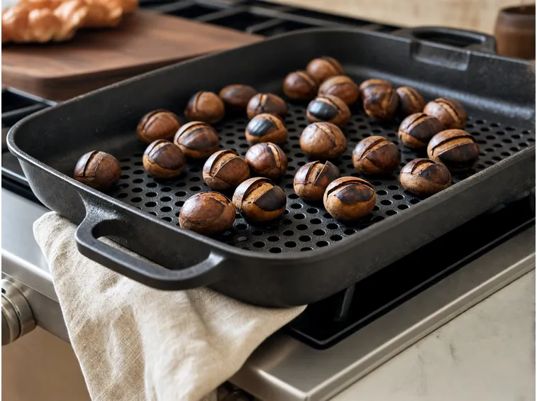 Castagne arrosto: caldarroste sulla brace o al forno